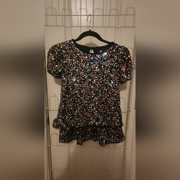 Fun Multicolor Sequin Skirt And Top - Picture 3 of 4